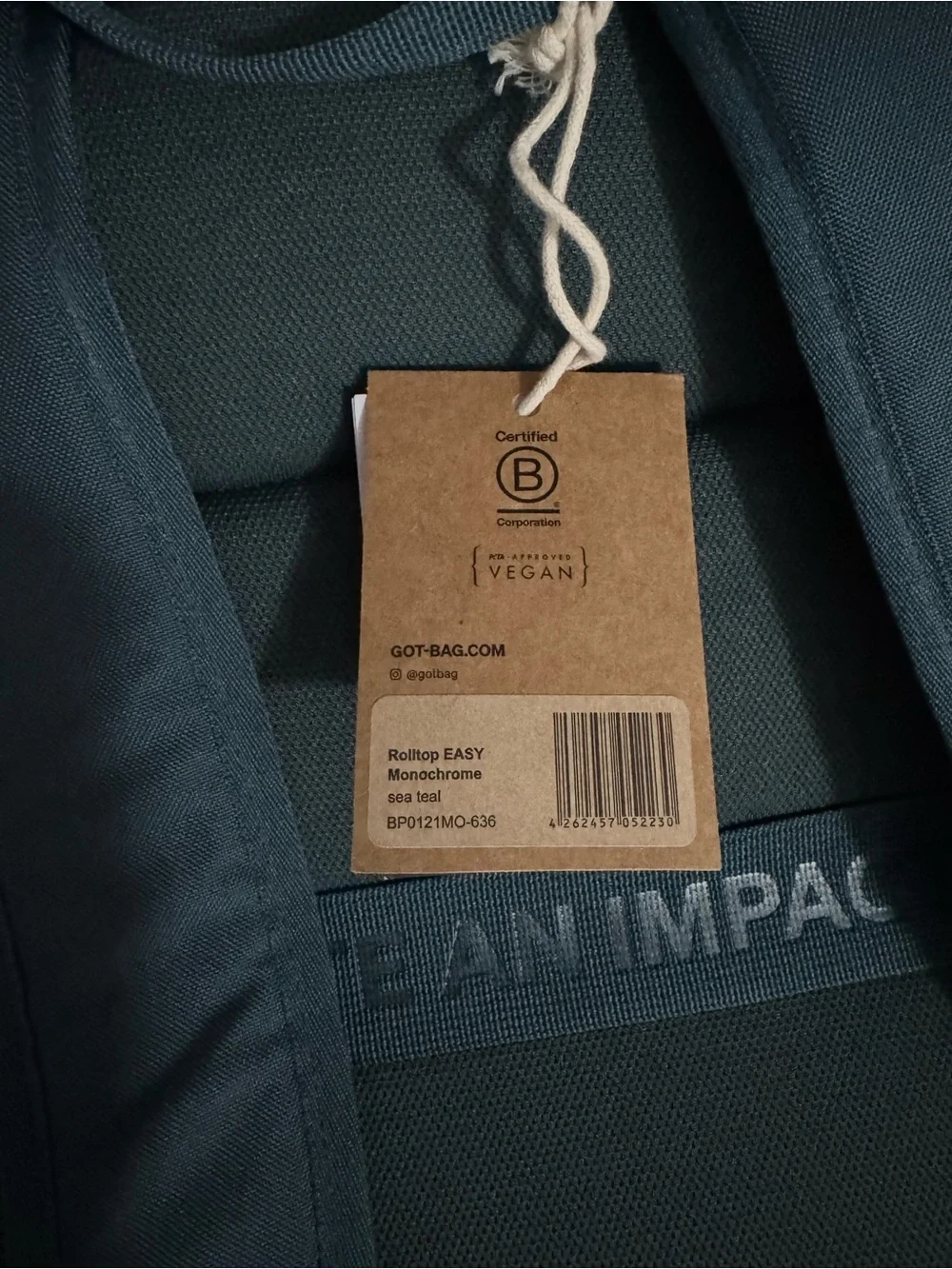 GOT BAG NWT Dark Teal Roll-Top Backpack